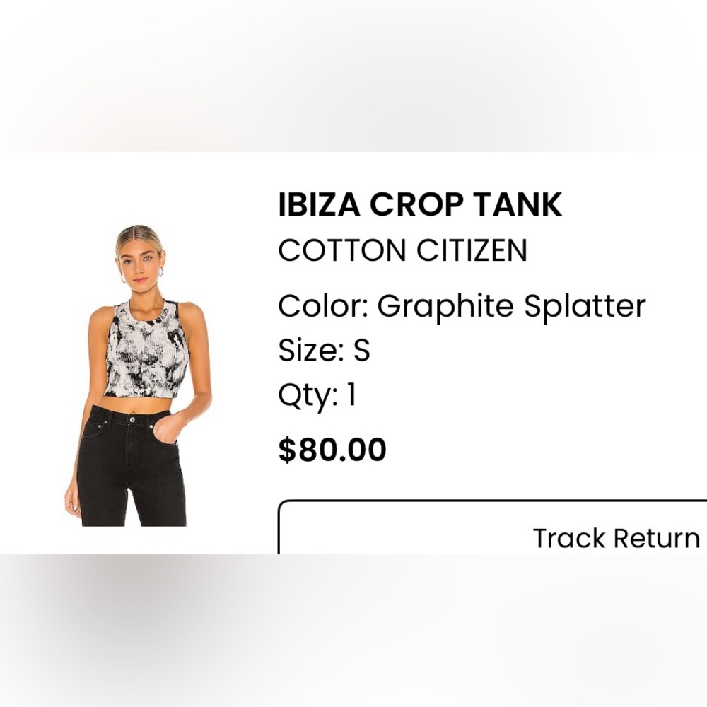 Cotton Citizen Graphite Ibiza Crop Top
